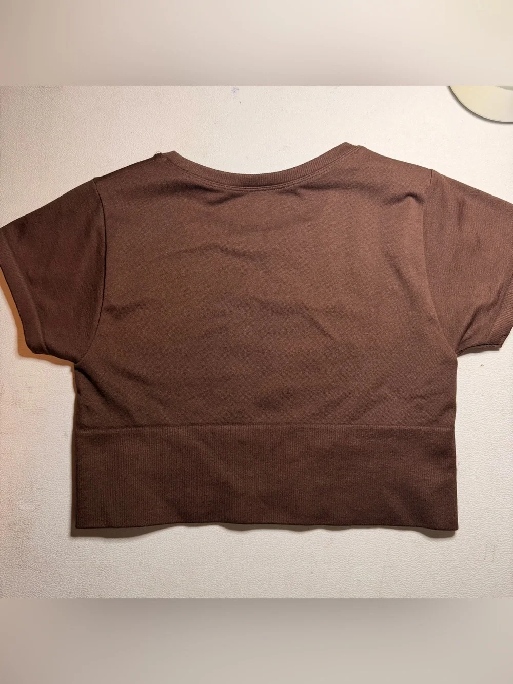 Seamless Brown Scoop Neck Women's Top